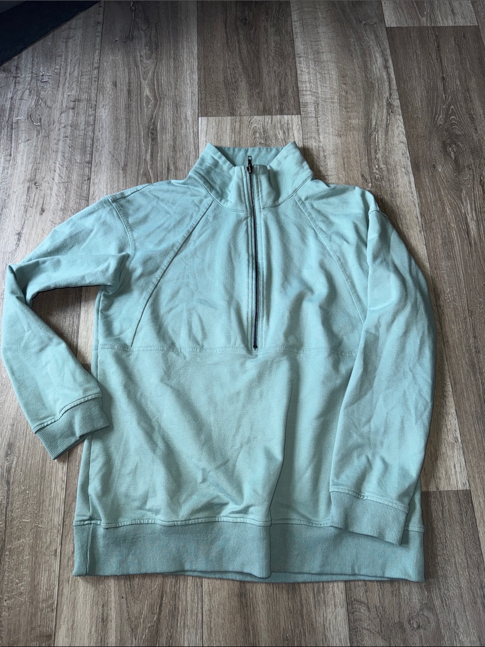 Light Aqua Quarter-Zip Pullover Sweater
